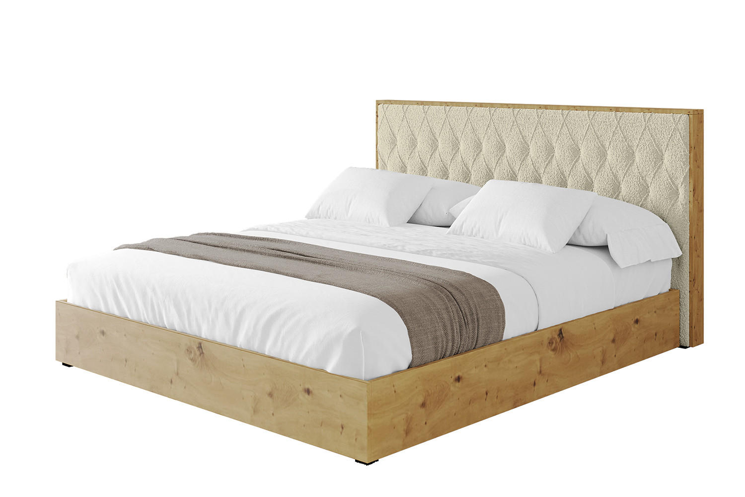 POLSTERBETT mit Bettkasten und Lattenrost, Bett mit Matratze H3/H4 - ENZO5 120x200 Beige - Taupe, Holzwerkstoff/Textil (120/200cm) - ALTDECOR