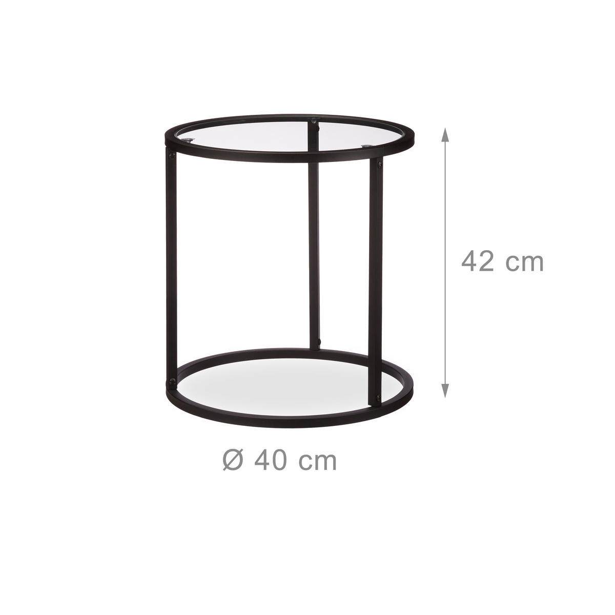 2XBEISTELLTISCH - Multicolor, Glas/Metall (50/50/50.5cm) - Relaxdays