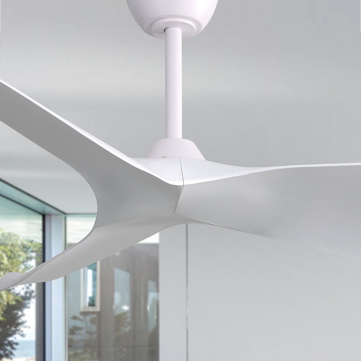 DECKENVENTILATOR 52Zoll Weiß ABS Flügel DC Motor Fernbedienung - Weiß, Kunststoff (132/132/30cm) - CASIVA