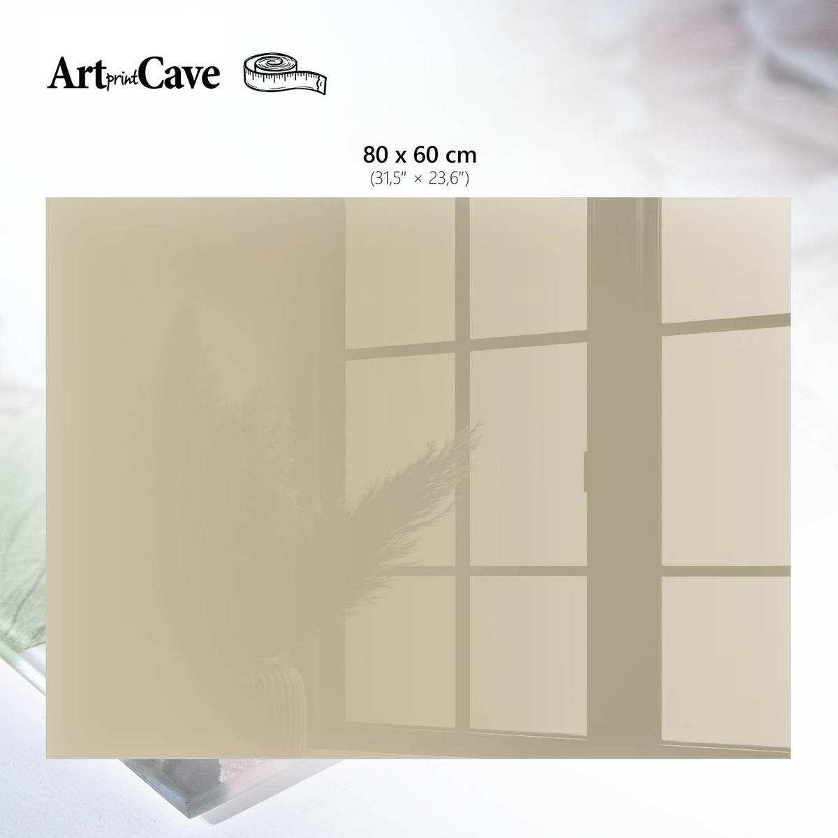 GLASPLATTE 80x60 cm – Gedämpftes Braun - Grau, Glas (0.4/80/60cm) - ArtPrintCave