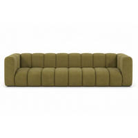 COUCH, Viersitzer-Sofa Grand, Veloursstoff Salvador, Olive - Olivgrün, Holz (290/70/93cm) - Kaiser Möbel