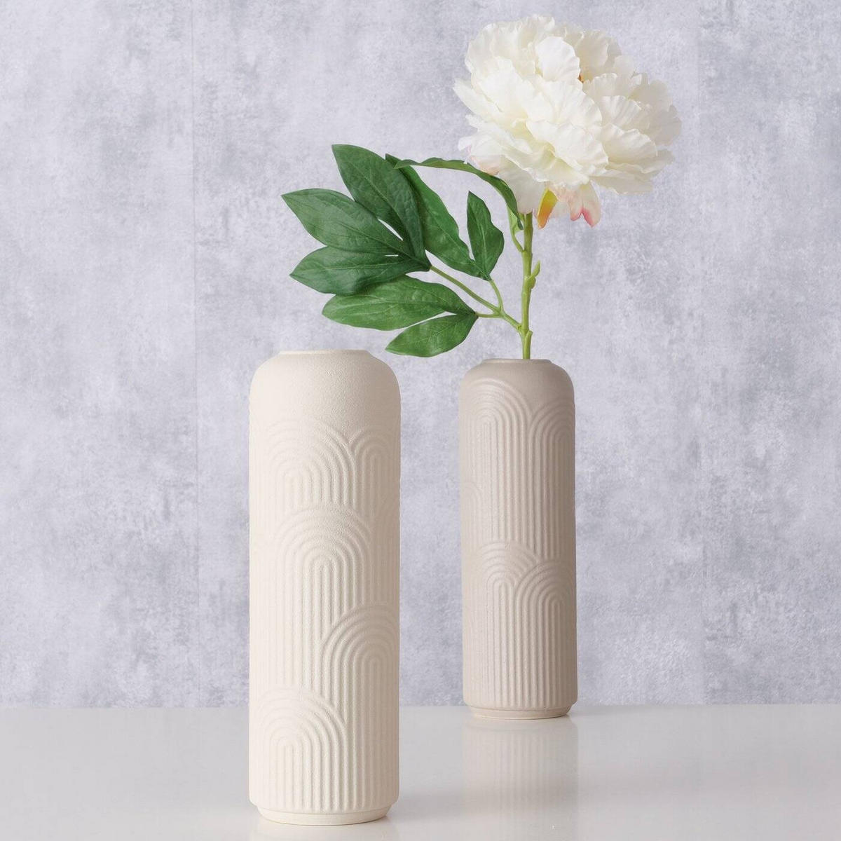 BLUMENVASE Aliette 25 cm - Creme, Keramik (25cm) - Boltze Home