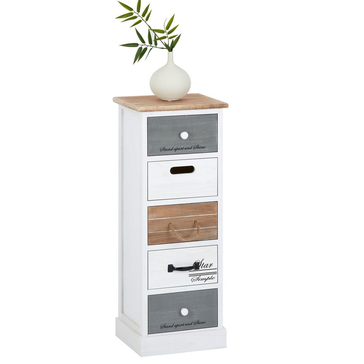 KOMMODE SALVA - Weiß, Holz (29/77/27cm) - CARO-Möbel