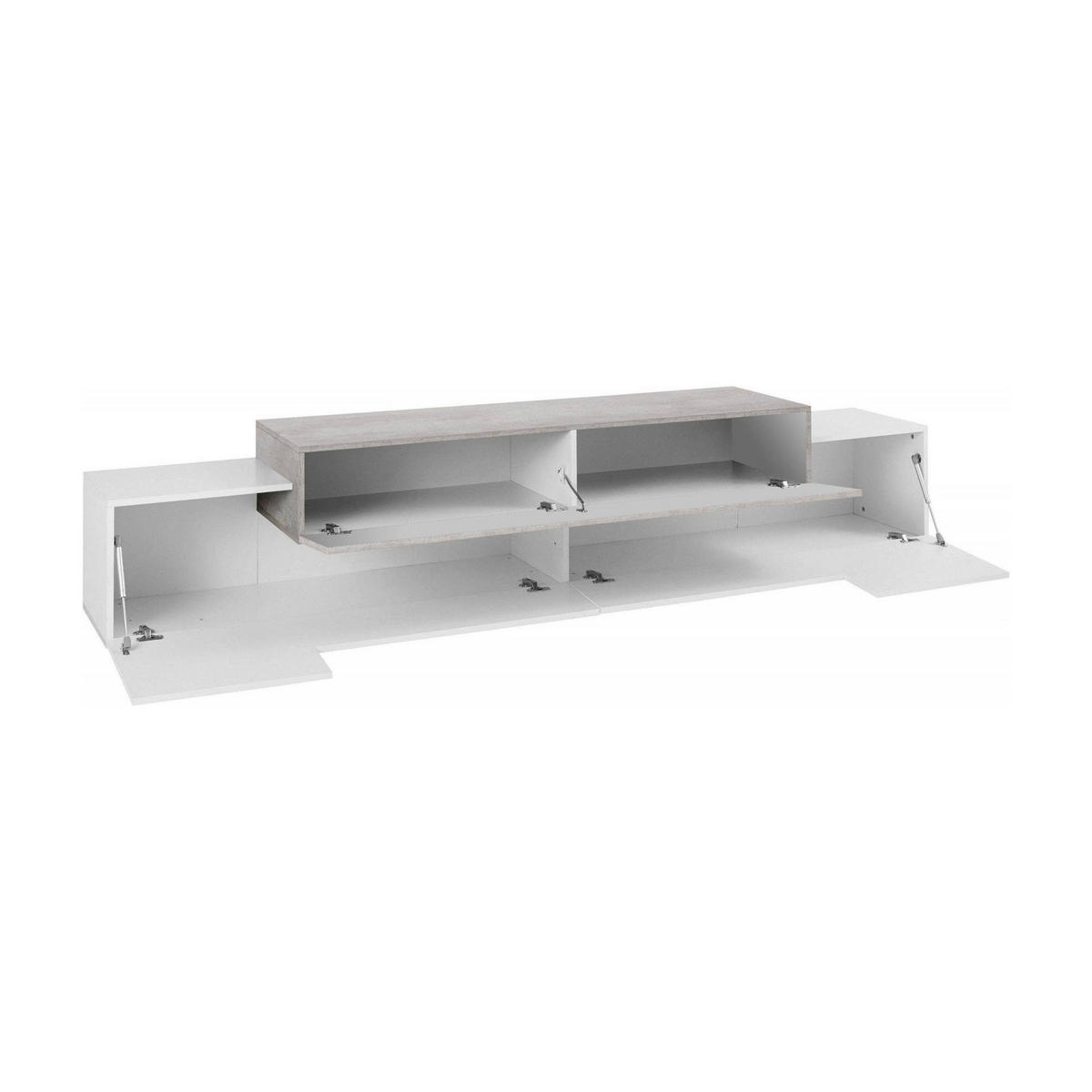 FERNSEHSCHRANK Glänzendes Weiß, Ahorn 45/240/52 cm - Ahornfarben/Weiß, Holzwerkstoff (240/52/45cm) - DMORA