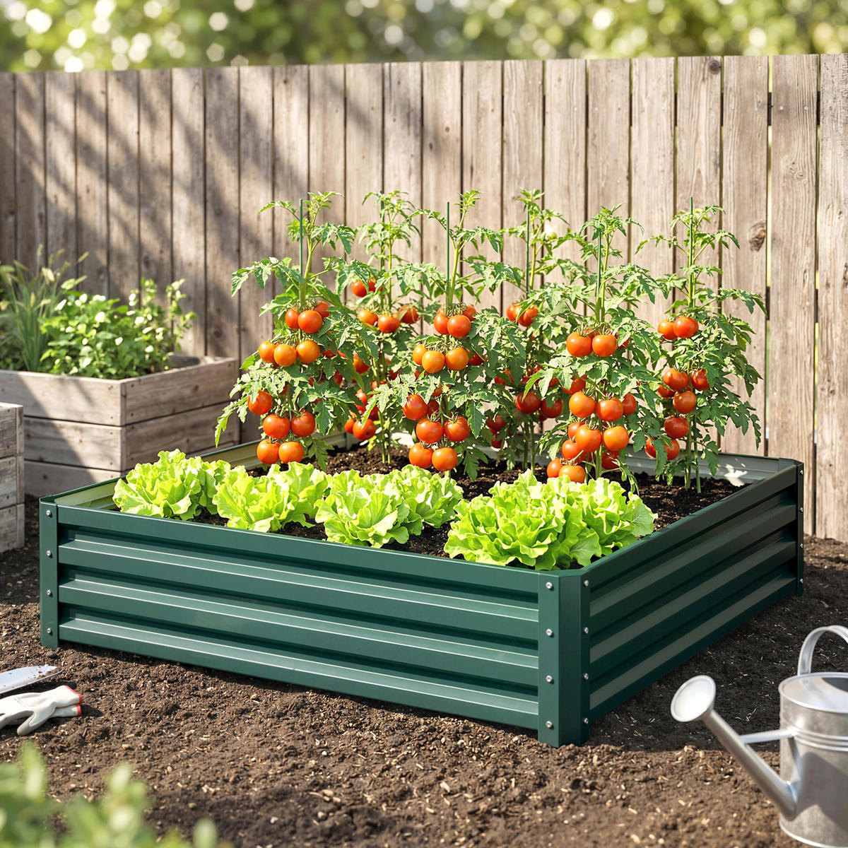 PFLANZENBEET, Grün - Grün, Metall (120/30/120cm) - Outsunny
