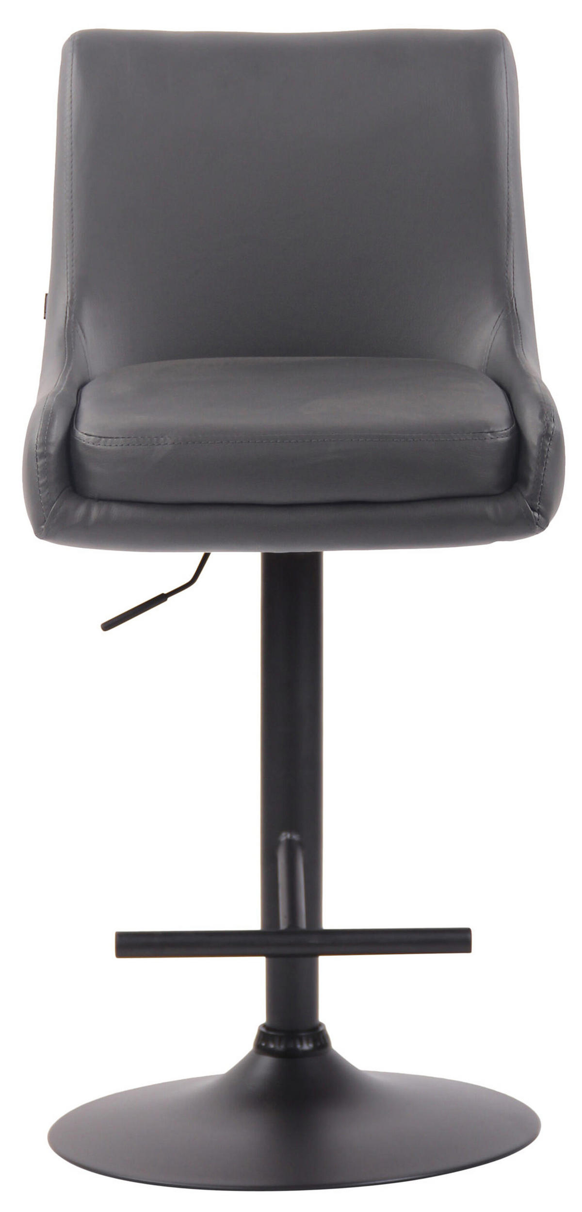 BARHOCKER Cludo, Gestell schwarz, Kunstleder Grau - Schwarz/Grau, Kunststoff/Textil (43/100/50cm) - TPFLiving