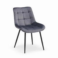 STÜHLE Esszimmerstuhl Samt, Rückenpolster moderner Küchen- & Wohnzimmerstuhl, 1 Stück, Grau - Schwarz/Grau, Metall (44/84/60cm) - AN Furniture Store