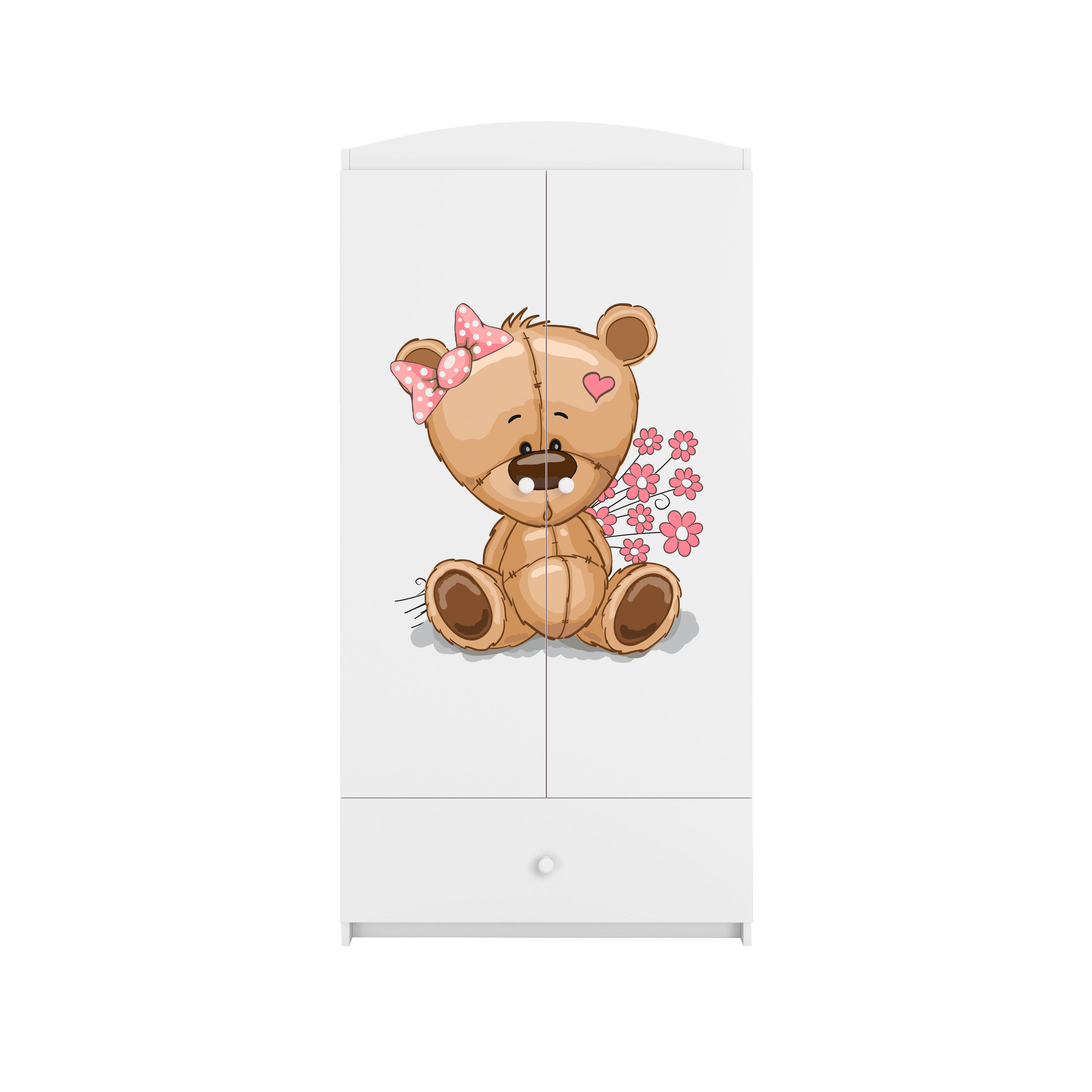 KINDERKLEIDERSCHRANK Teddybär II - Weiß, Holzwerkstoff (90/175/52cm) - RAUMHIRSCH FURNITURE