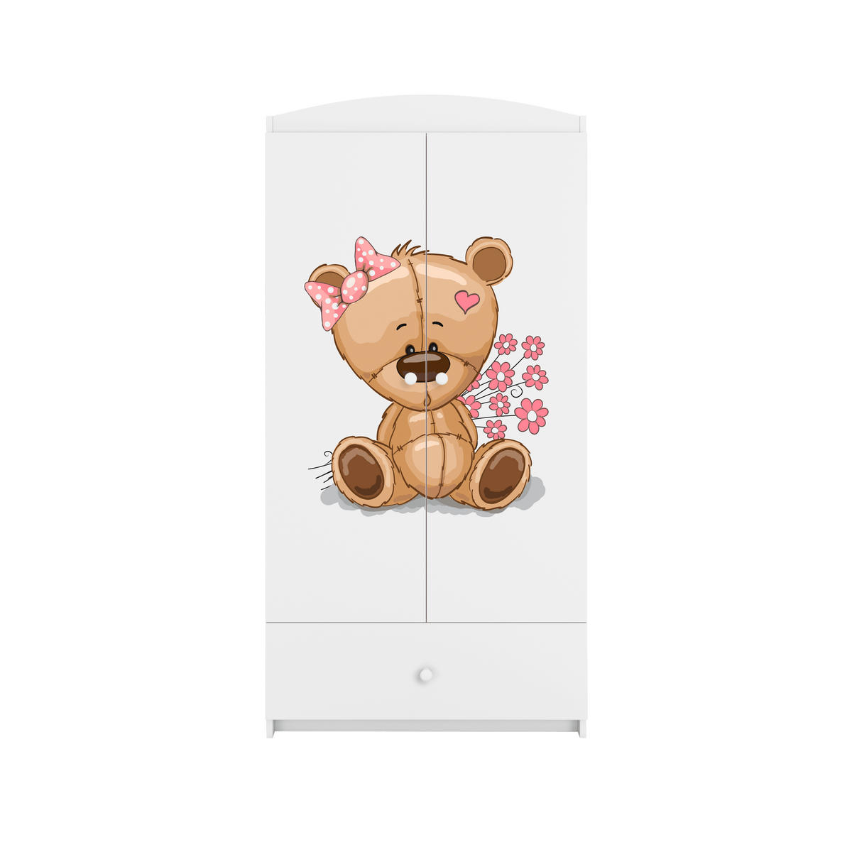 KINDERKLEIDERSCHRANK Teddybär II - Weiß, Holzwerkstoff (90/175/52cm) - RAUMHIRSCH FURNITURE