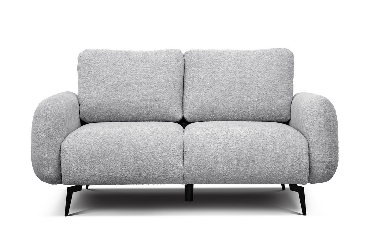 SOFA FEBE 2-Sitzer, hellgrau - Hellgrau/Schwarz, Holz/Textil (160/82/96cm) - Courtois Laville