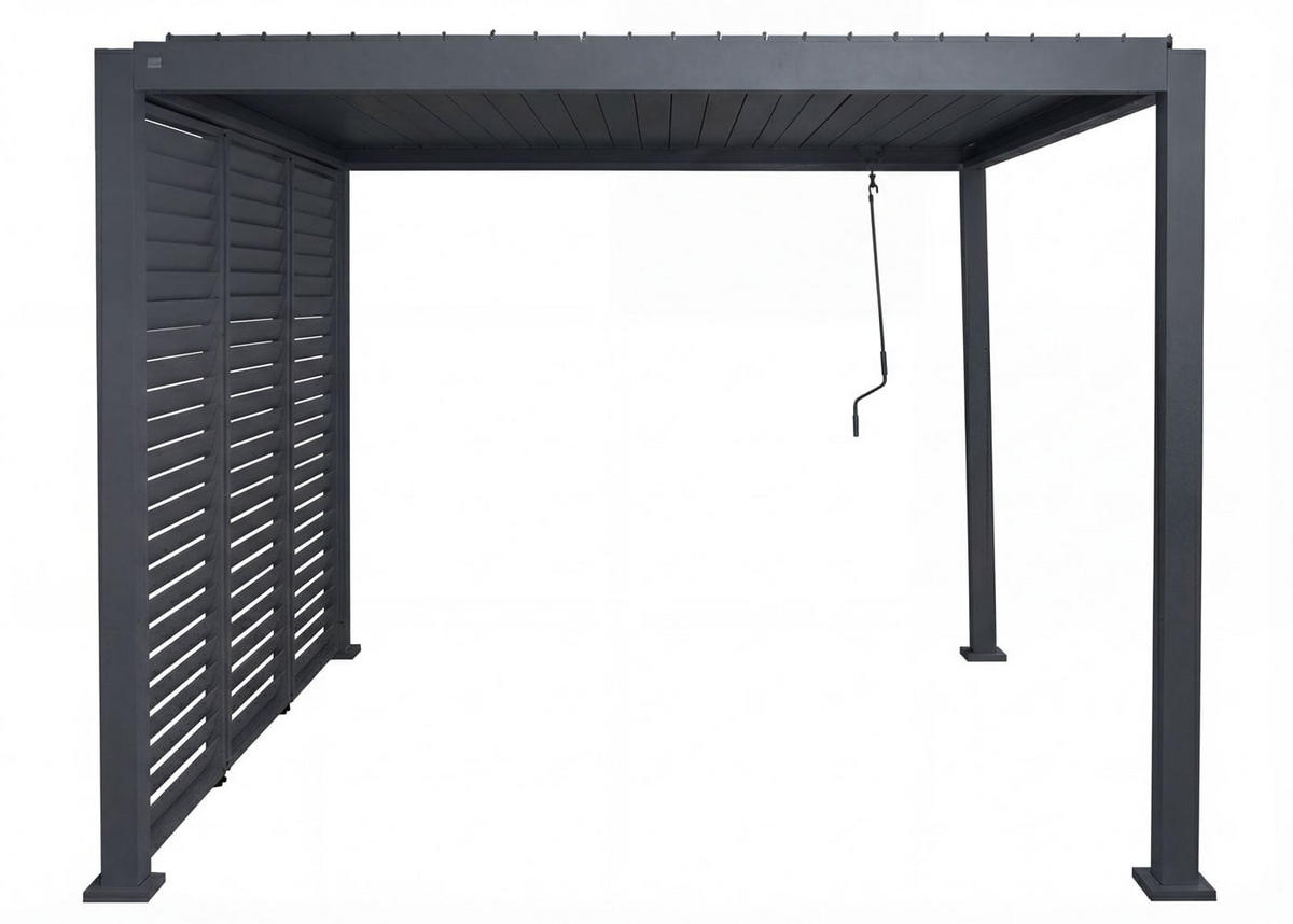 PERGOLA 3x Lamellenwand 235x300x300cm Anthrazit - Anthrazit, Metall (300/235/300cm) - BERLINLODGE