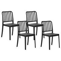 GARTENSTUHL 4er-Set Schwarz Sersale - Schwarz, Kunststoff (42/82/47cm) - Beliani