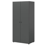 KLEIDERSCHRANK grau 2-türig 80 cm, Drehtürenschrank mit zusätzlichen Einlegeböden - Schwarz/Grau, Holzwerkstoff/Kunststoff (80/176/51cm) - Inn.Furn