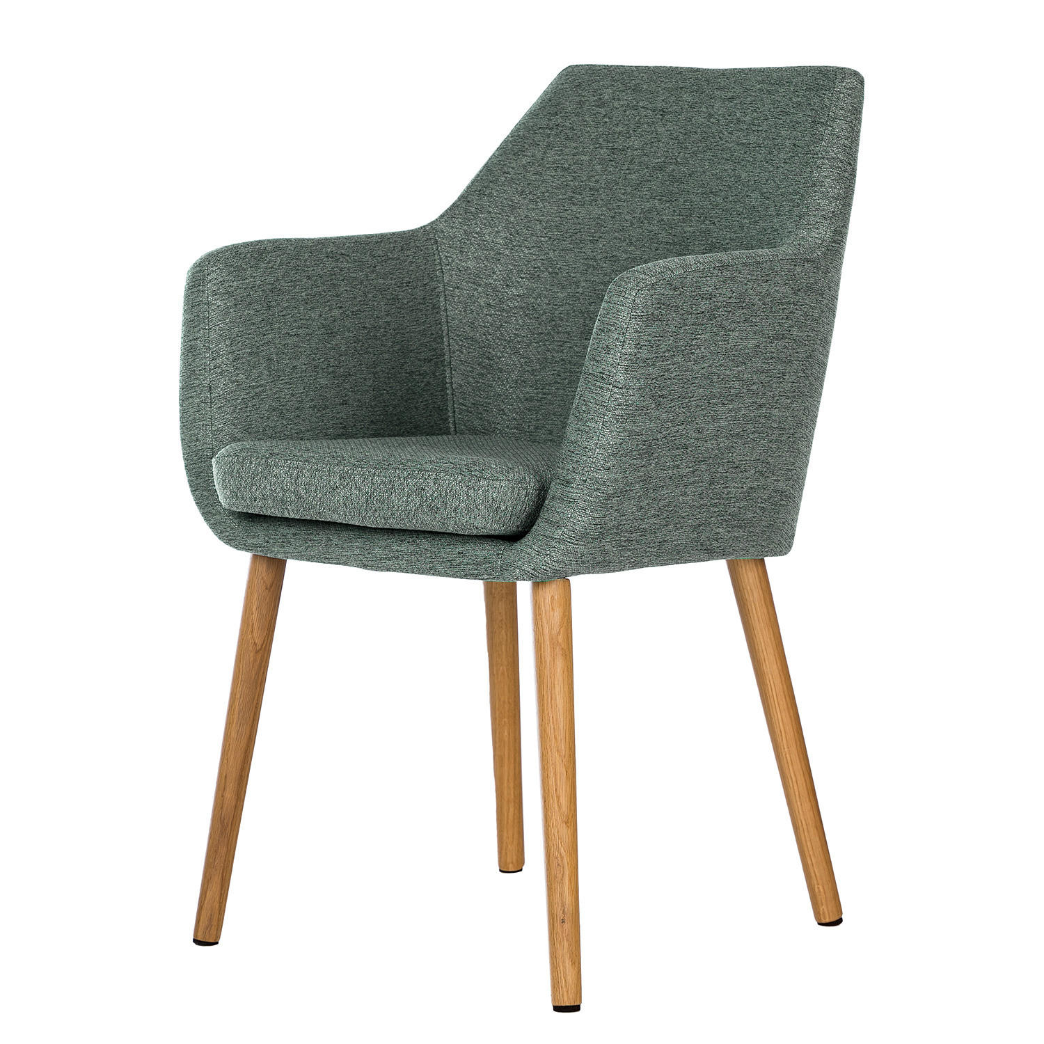 ARMLEHNENSTUHL - Dunkelgrün/Eichefarben, Textil (58/84/58cm) - home24