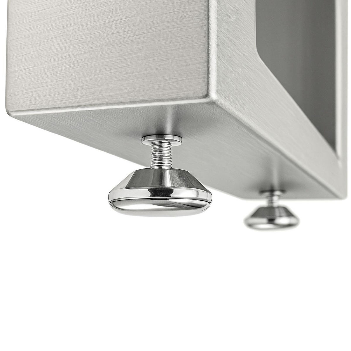 BANKGESTELL mit Lehne 2x aus Edelstahl Silber Bankbeine - Silberfarben, Metall (10/78.5/40cm) - DanDiBo