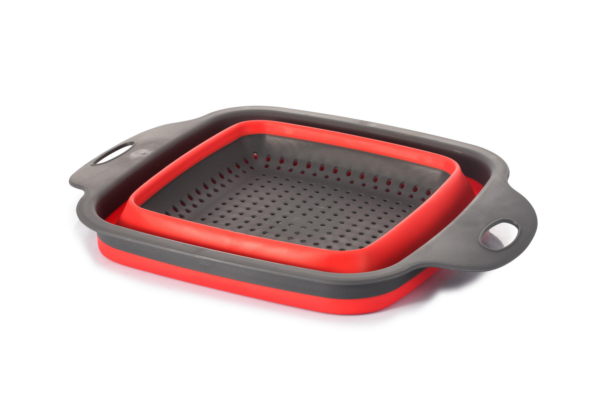 SIEB Modern Kitchen Grau Rot 28/21/3 cm Kunstoff - Rot/Grau, Kunststoff (21cm) - Mondex
