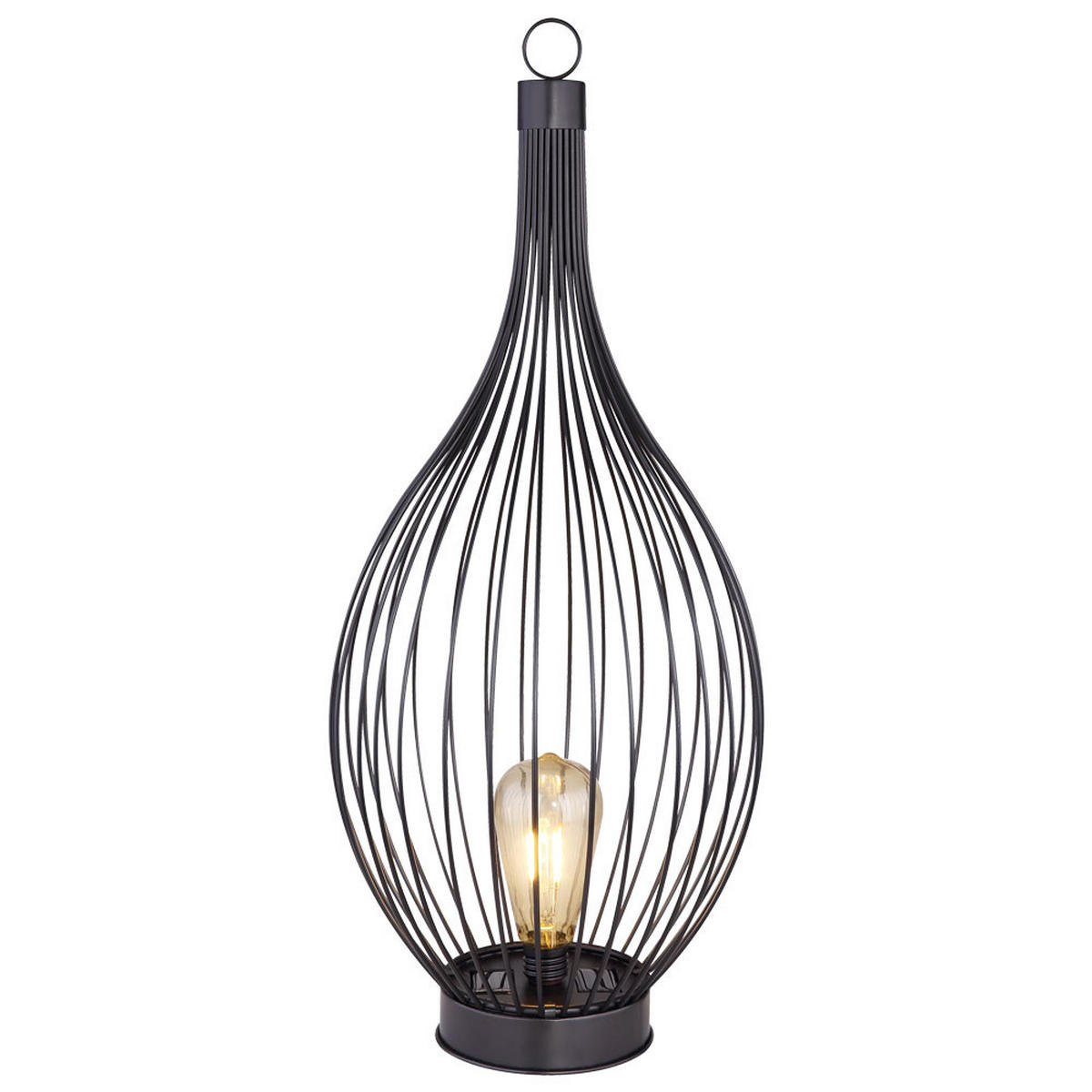 LED AUSSENLEUCHTE Metall Schwarz Amber - Schwarz, Metall (25/25/57cm) - Globo Lighting