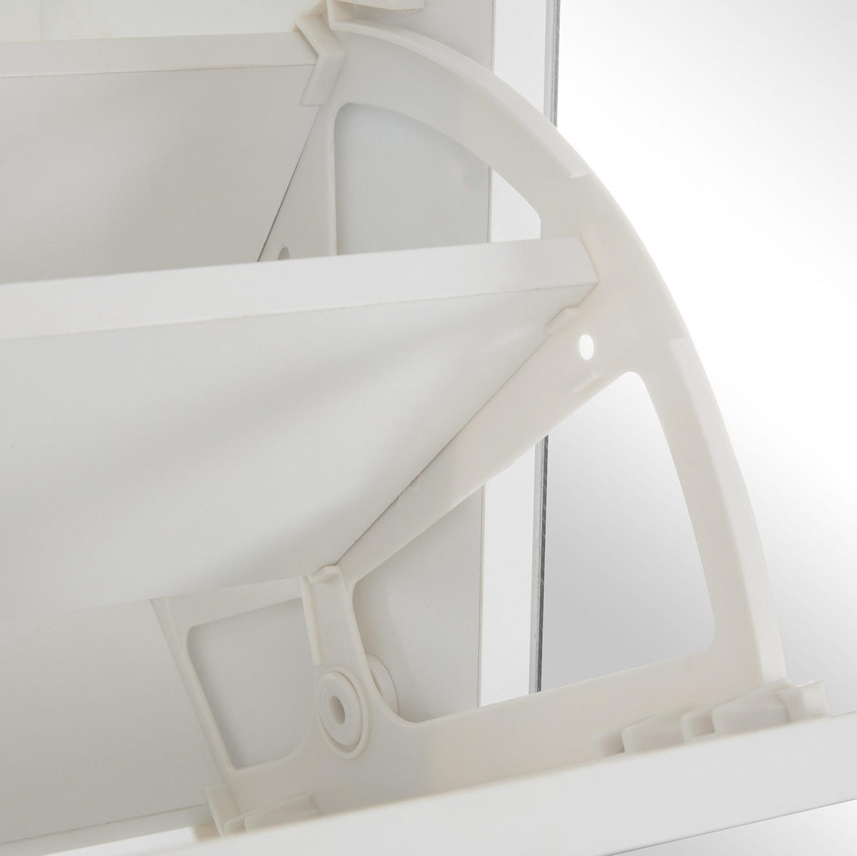 SCHUHSCHRANK aus Spanplatte 80x24x147cm in Weiß mit Spiegeltüren - Weiß, Holzwerkstoff (80/147/24cm) - Modfu