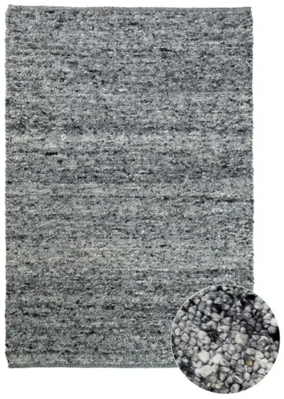 TEPPICH Wohn-/Schlafzimmer Wolle SHEPERD Grau 170x240 cm - Grau, Naturmaterialien (170/240cm) - Novatrend