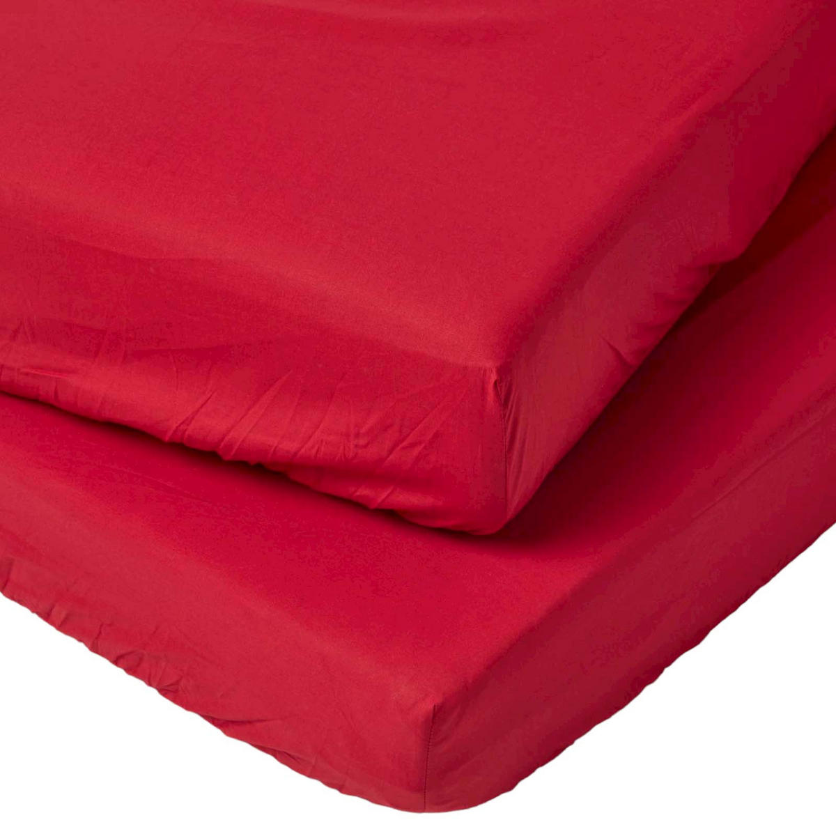 KINDER-SPANNBETTLAKEN 2er-Set, Ägyptische Baumwolle, 70/140 cm - Rot, Textil (70/140cm) - Homescapes