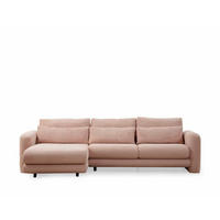 ECKSOFA mit losen Rückenkissen - Schwarz/Altrosa, Holz/Kunststoff (290/165cm) - myHomelando