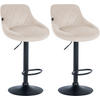 BARHOCKER 2er Set Samt creme - Creme/Schwarz, Textil/Metall (46/83/49cm) - CLP