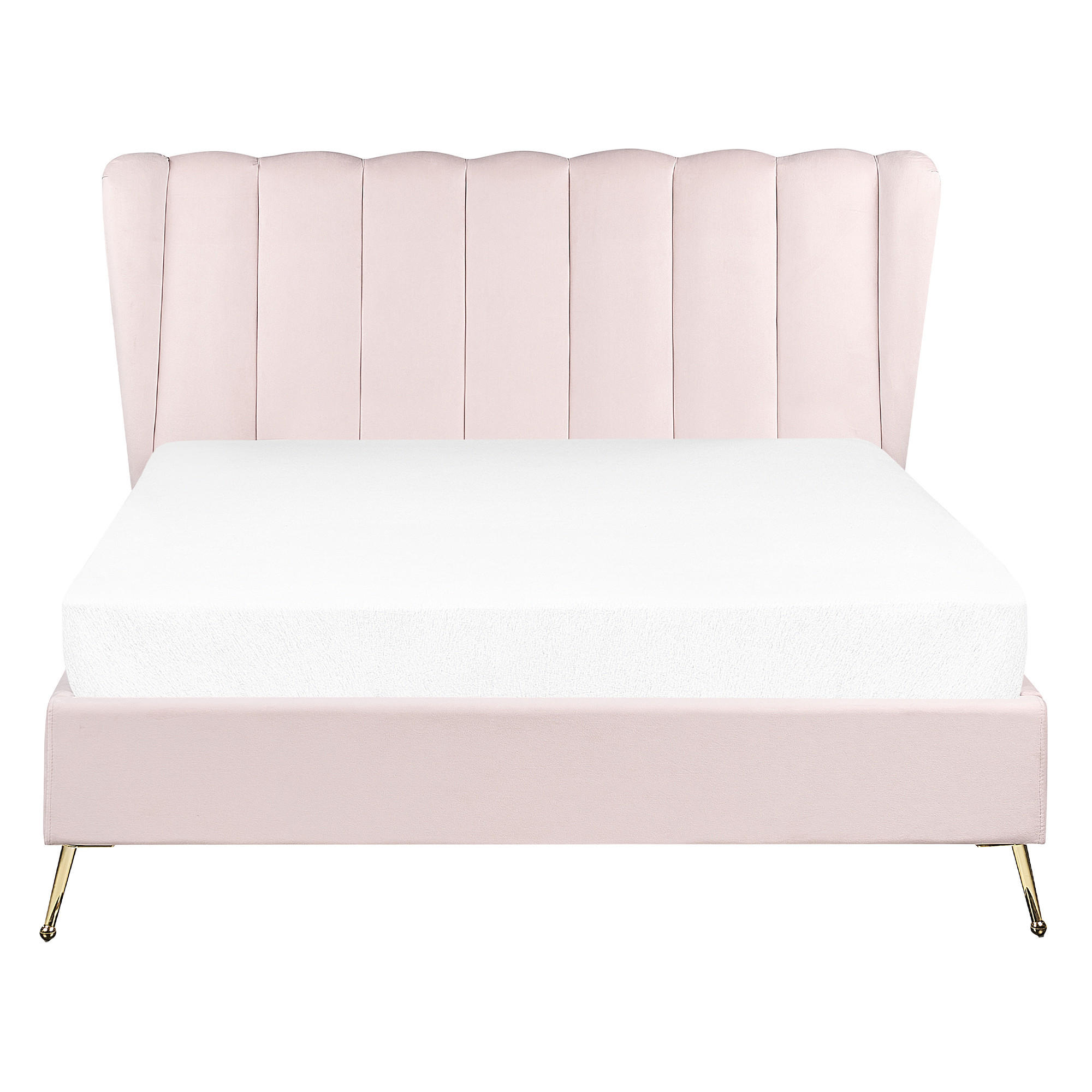 POLSTERBETT 140/200cm Rosa Miribel - Pink, Textil (140/200cm) - Beliani