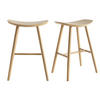 BARHOCKER Helles Holz H65 cm 2er-Set DEMORY - Naturfarben, Holz (35/68.5/47.5cm) - Miliboo