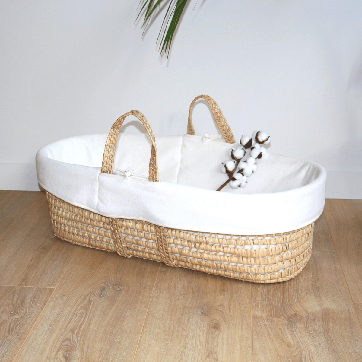 BABYTRAGEKORB Bio-Baumwolle weiss - Weiß, Naturmaterialien (29/78cm) - Premiers Moments