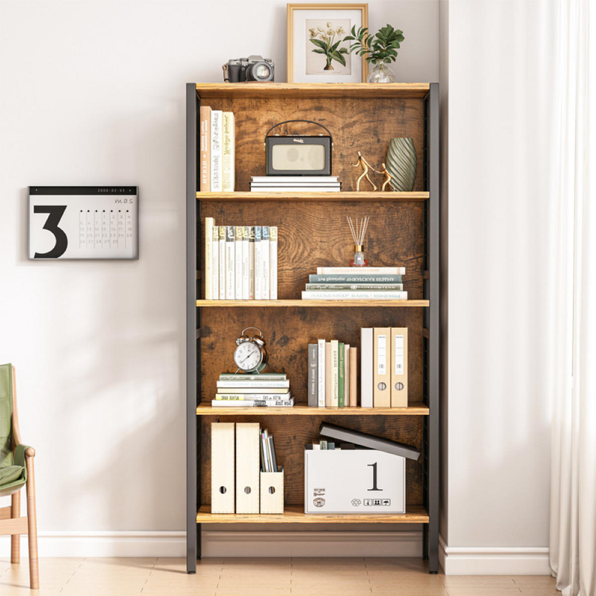 BÜCHERREGAL, braun 74/30/155 cm - Braun, Holzwerkstoff (74/155/30cm) - Rebiko