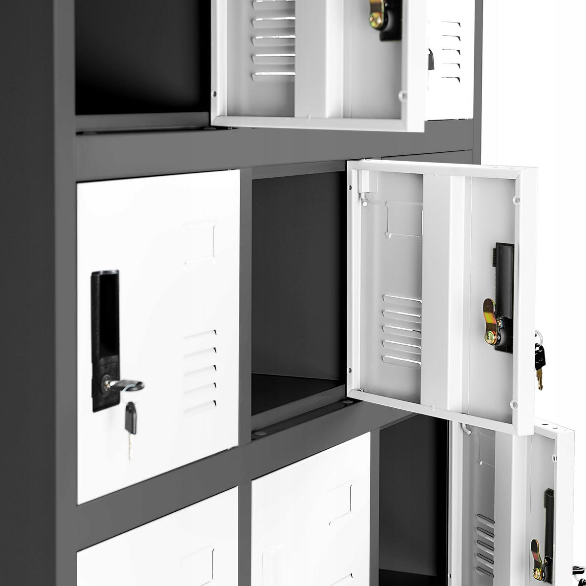 SCHLIESSFACHSCHRANK KAROL - Anthrazit/Weiß, Metall (90/185/40cm) - Jan Nowak