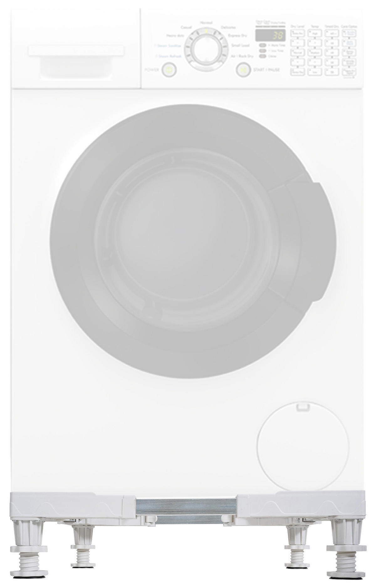 WASCHMASCHINENUNTERGESTELL BART 4 Füße für 300kg Weiß - Weiß, Kunststoff/Metall (63/13/63cm) - DELUKE