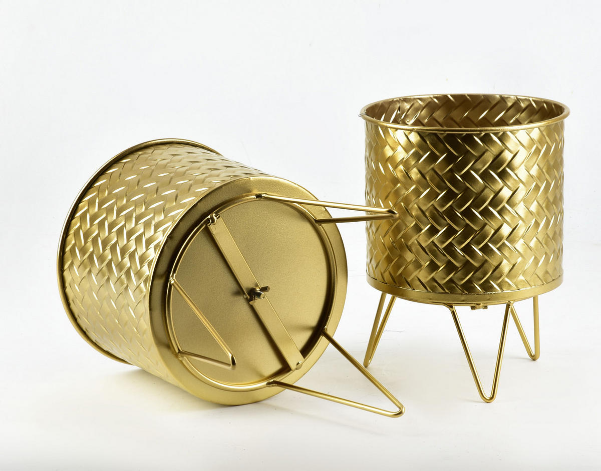 BLUMENTÖPFEN Swen Gold 20/20/16 cm Metall - Goldfarben, Metall (20/16cm) - Mondex