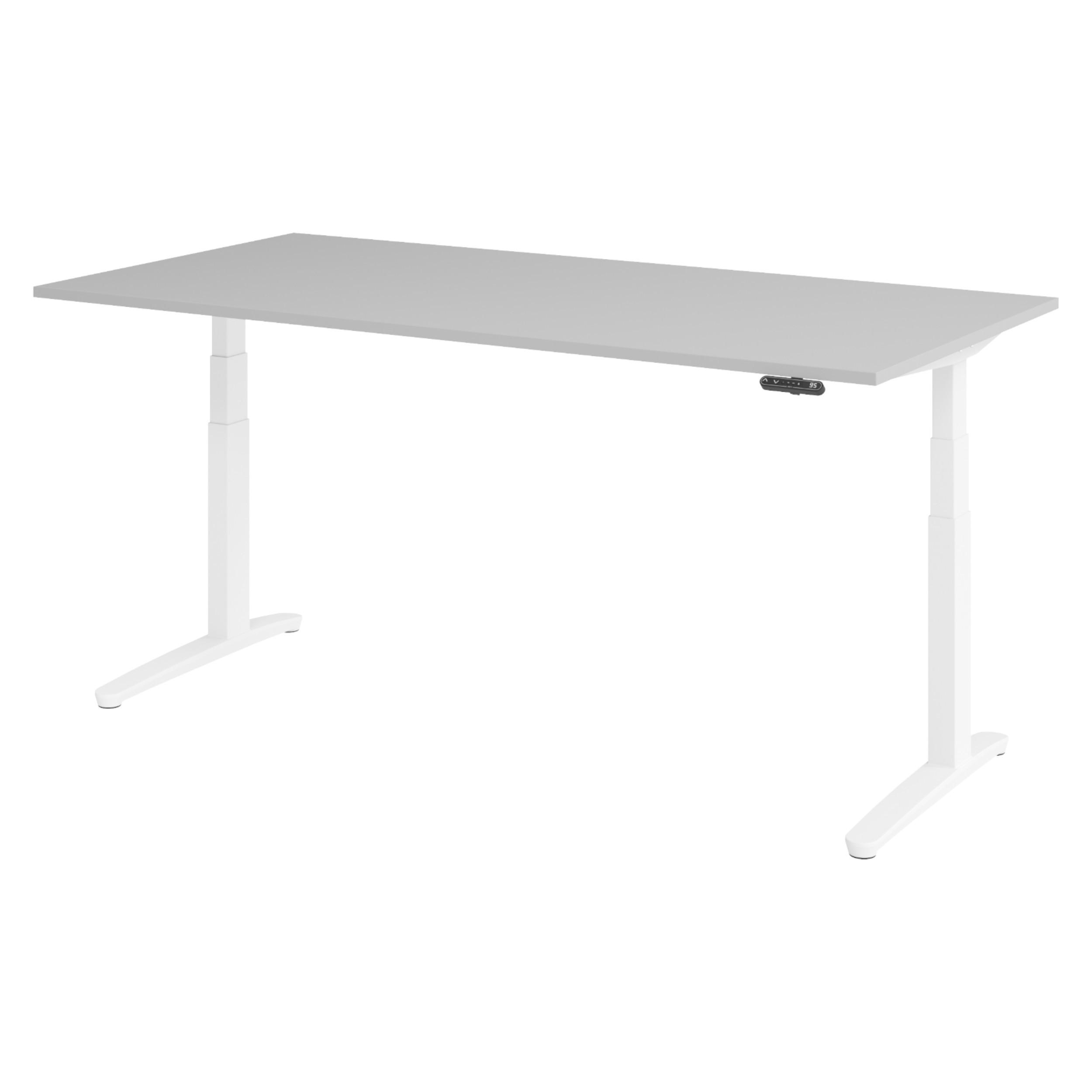 bümö Schreibtisch Grau, Weiß 200x74x100 cm