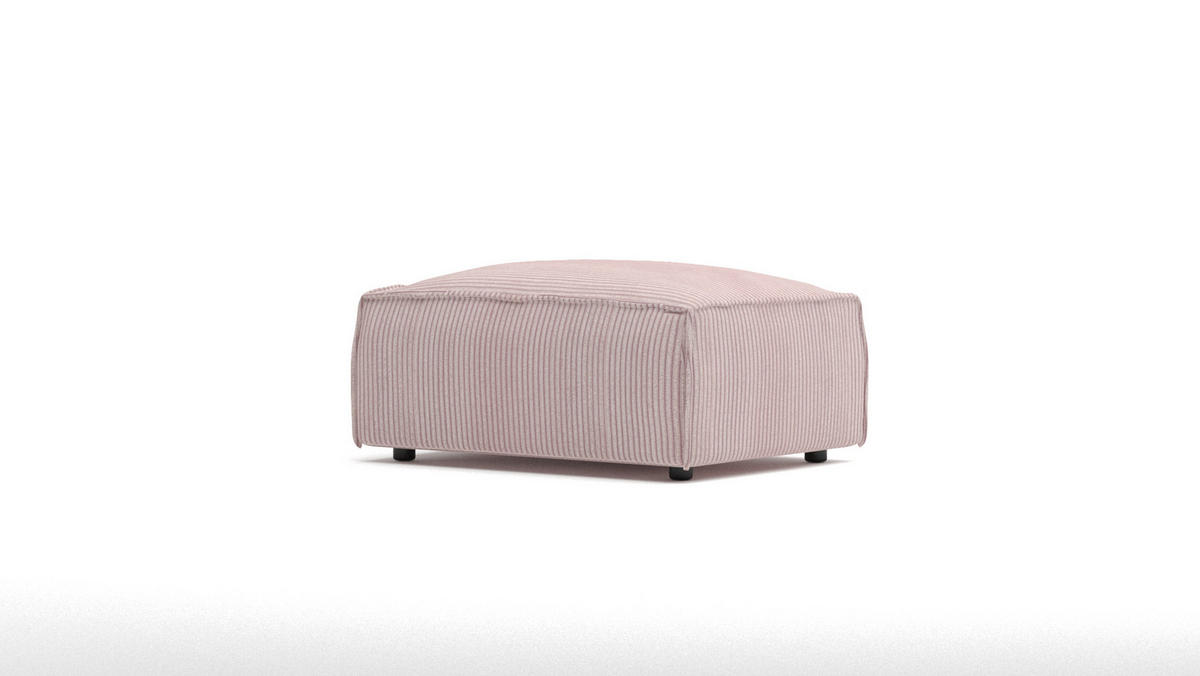 HOCKER Nova Puderrosa Cord - Pink/Schwarz, Holz/Kunststoff (93/46/73cm) - S-Style Möbel