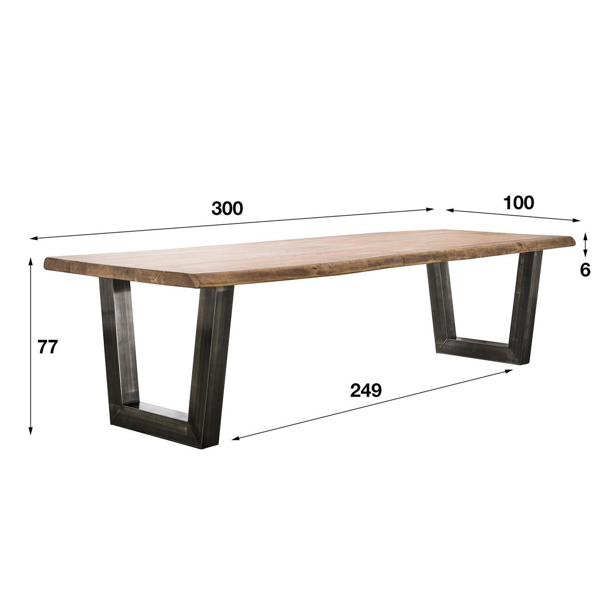 ESSTISCH Star Braun 300/100/ 77 cm - Braun, Holz (300/100/77cm) - Hoyz Collection