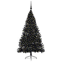 WEIHNACHTSBAUM Künstlicher Vorbeleuchteter Haltbar 115/115/180 cm Schwarz PVC - Schwarz, Kunststoff (180cm) - vidaXL
