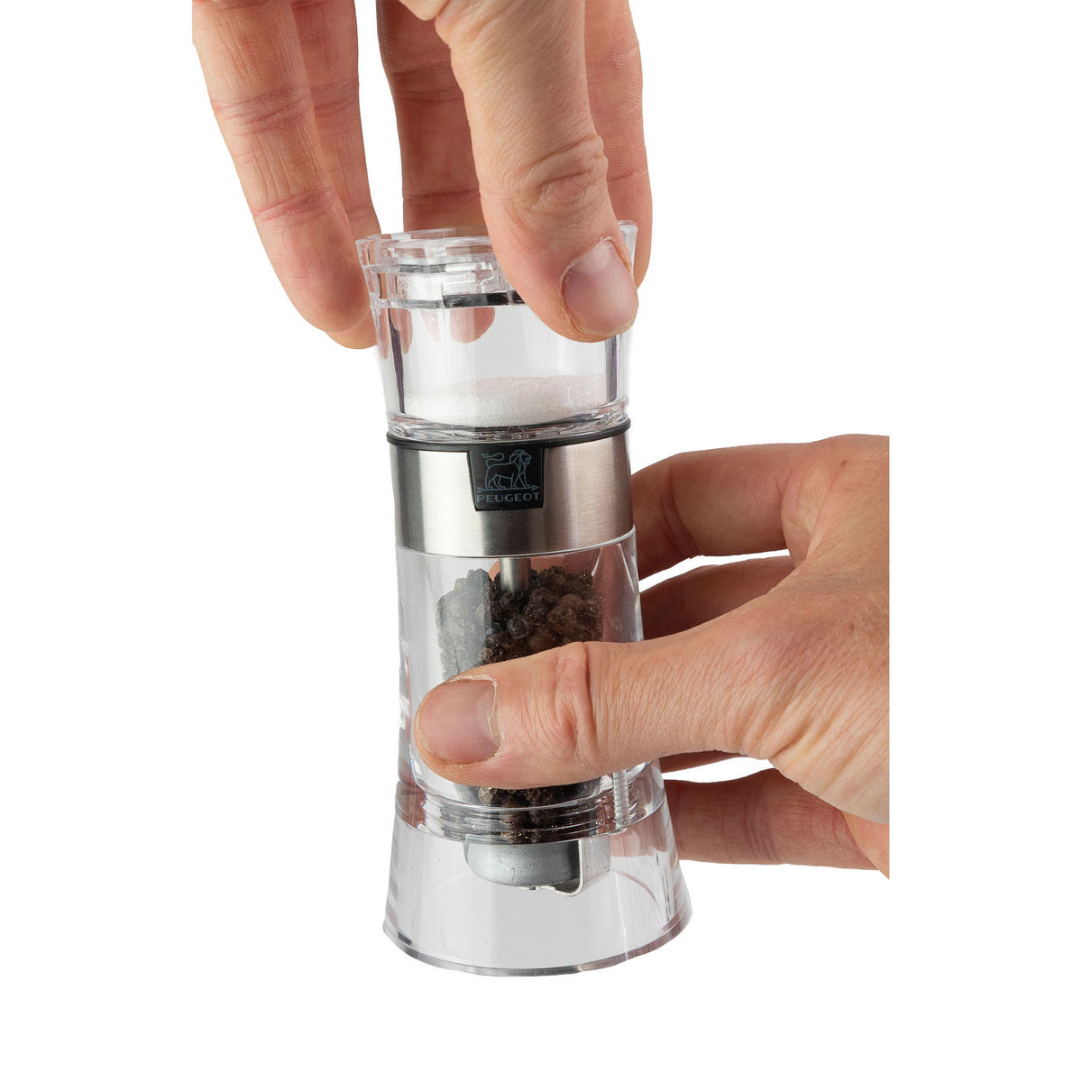 PFEFFERMÜHLE Oslo 2in1 mit Salzstreuer 13cm Acryl Stahlmahlwerk - Transparent, Kunststoff (5.8/13/5.8cm) - PEUGEOT