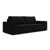 3-SITZER SOFA mit Schlaffunktion Samt Stoff Schwarz - Schwarz, Kunststoff/Textil (255/85/105cm) - Makamii