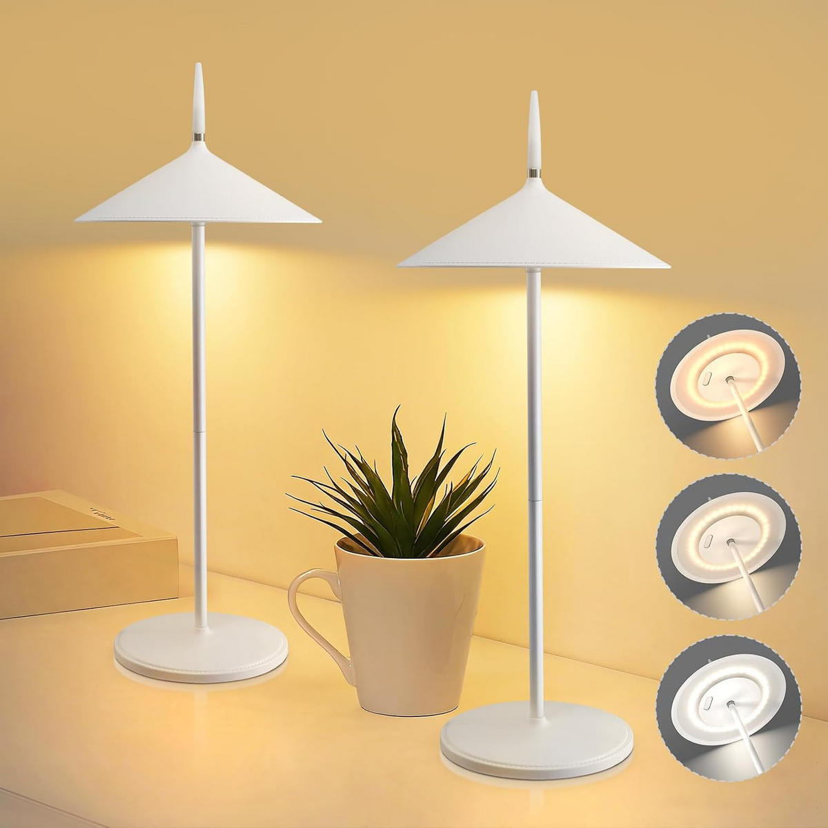 TISCHLEUCHTE Hellmann 15.4/11.5/37.6 cm - Weiß, Kunststoff/Metall (15.4/11.5/37.6cm) - ZMH