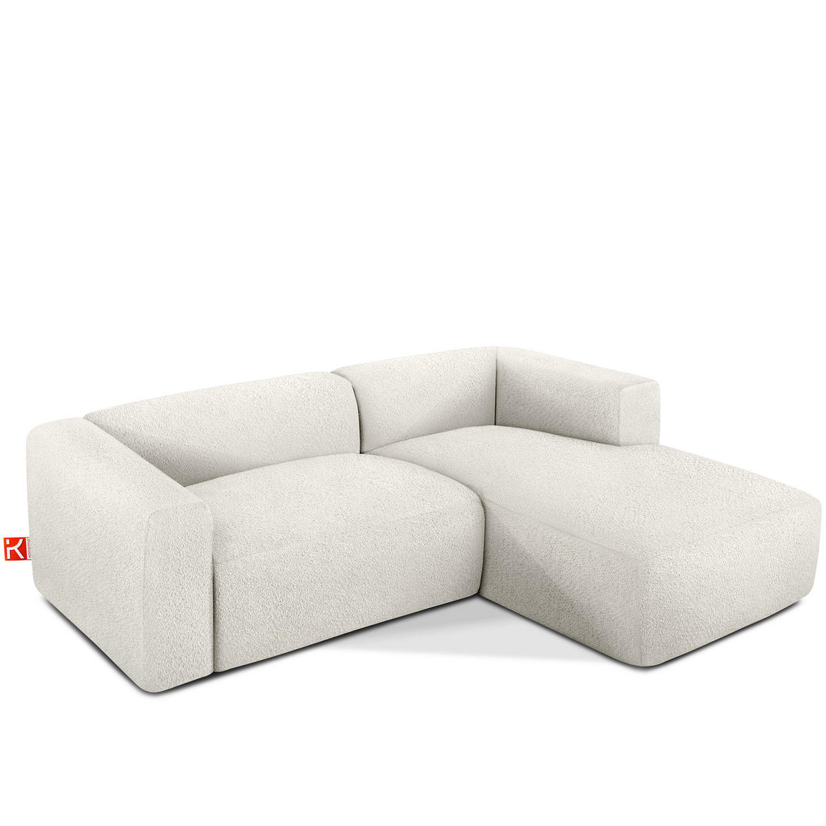 ECKSOFA RECHTS BUFFO, Weiß - Weiß, Holz/Holzwerkstoff (225/176cm) - KONSIMO®