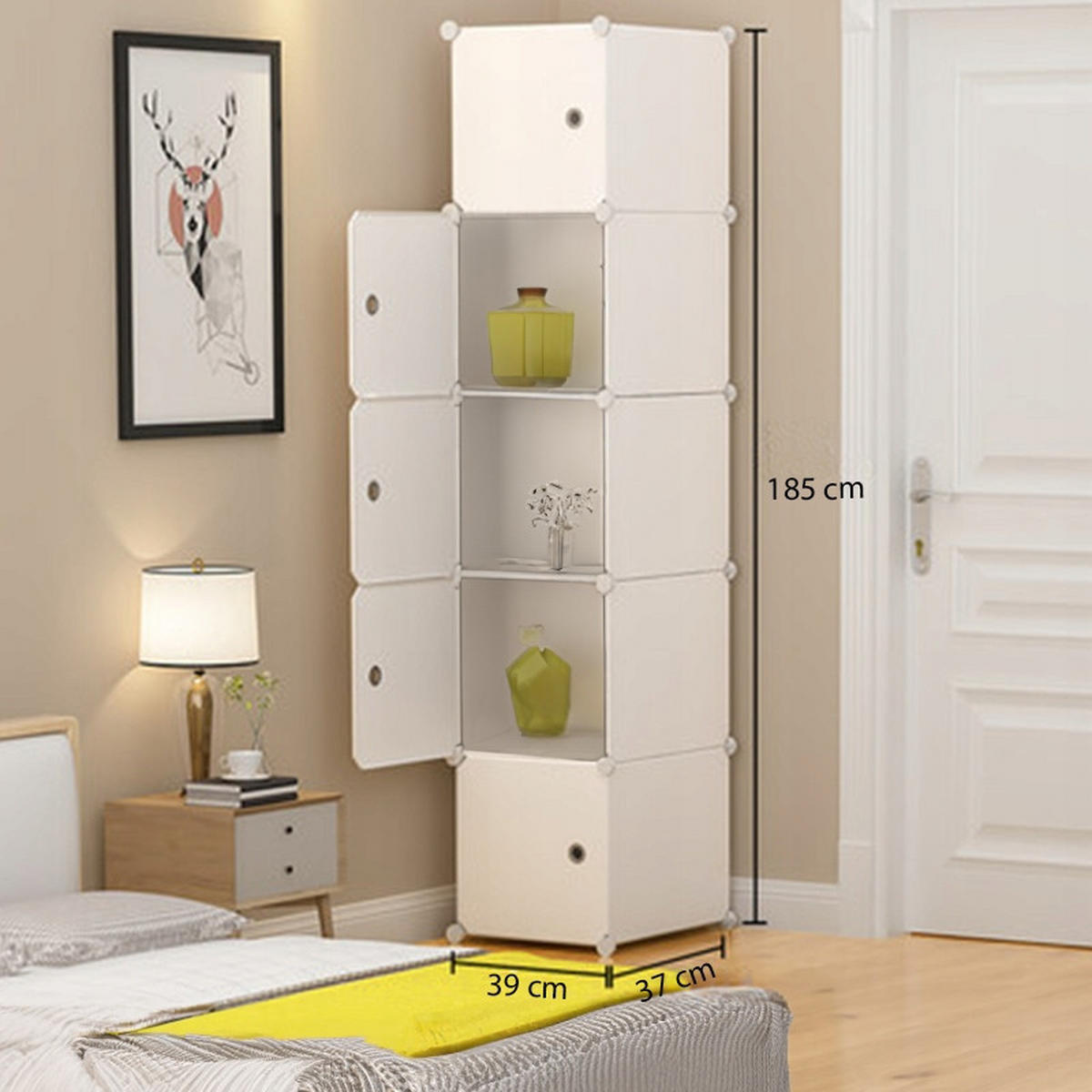 SCHRANK, weiß, 37/39/185 cm - Weiß, Holzwerkstoff (39/185/37cm) - Rexo
