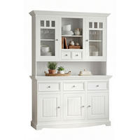 BUFFETSCHRANK Belluno Elegante Kiefer weiß (RAL9010) lackiert 130 / 45 / 190cm - Weiß, Holz/Metall (130/190/45cm) - Feldmann-Wohnen