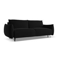 3-SITZER SOFA mit Schlaffunktion Samt Stoff Schwarz - Schwarz, Textil/Metall (230/86/105cm) - Makamii
