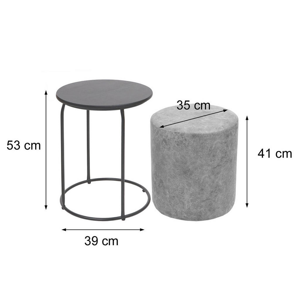 Thumbnail - MCW Sitzhocker/Beistelltisch, Braun, Textil, 39x53x39 cm, Wohnzimmer, Hocker, Sitzhocker