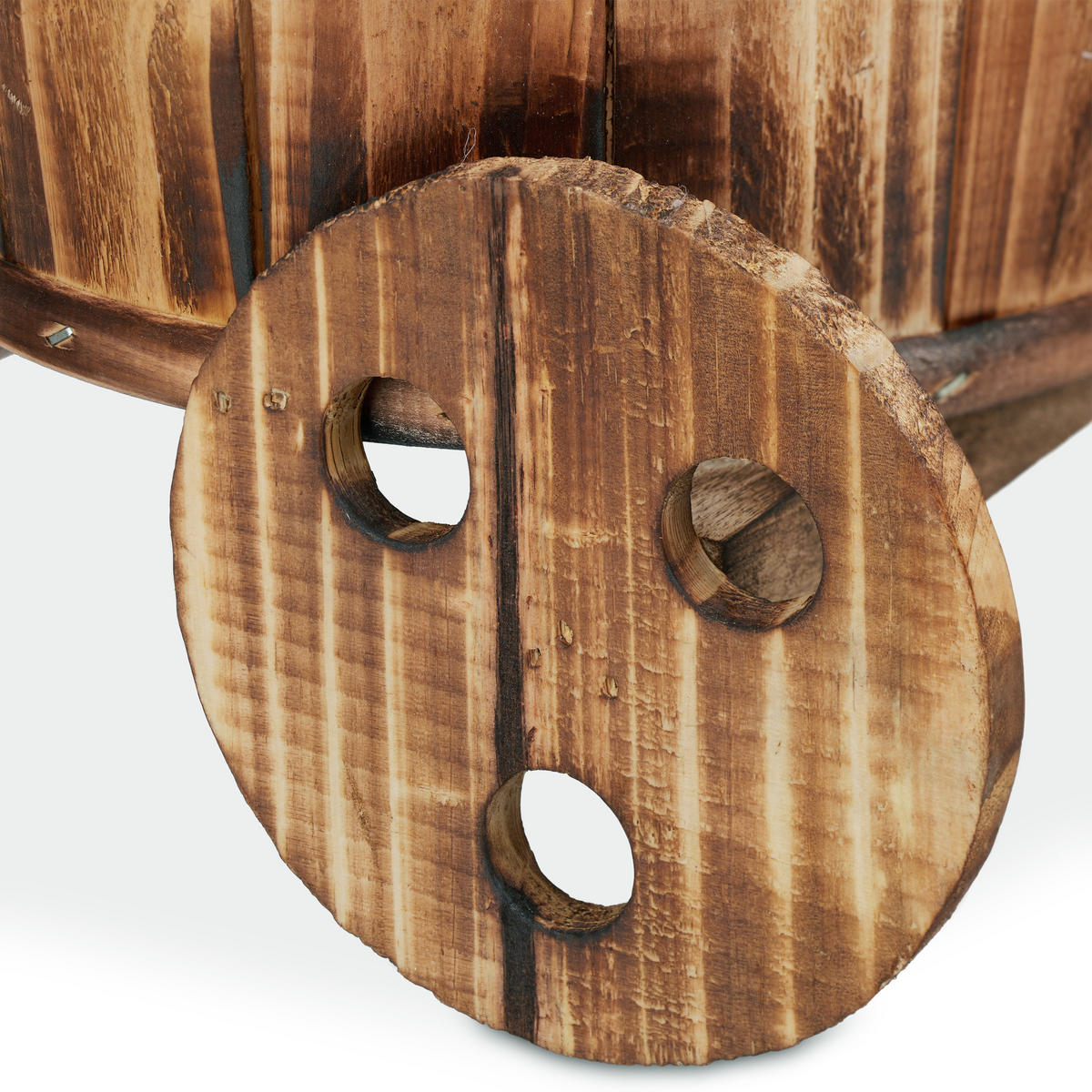 2XPFLANZSCHUBKARRE - Braun, Holz (19/34/22cm) - Relaxdays