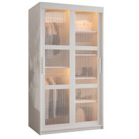 SCHWEBETÜRENSCHRANK 200/100/62 2-türig - Silberfarben/Weiß, Holz/Kunststoff (100/200/62cm) - Abiks Möbel