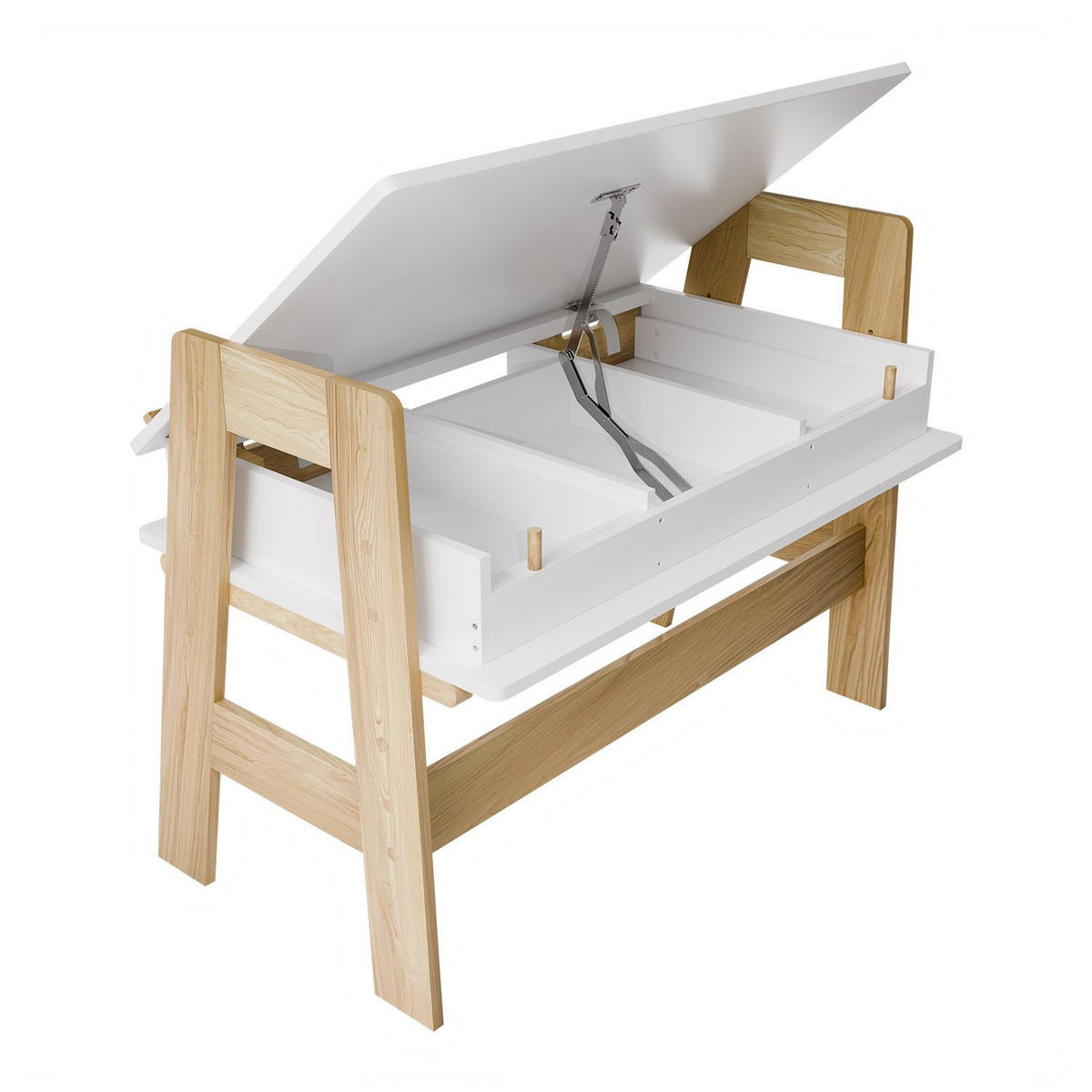 KINDERSCHREIBTISCH Fietje Plus weiß höhen- und neigungsverstellbar - Weiß, Holz (94/76/63cm) - Juskys
