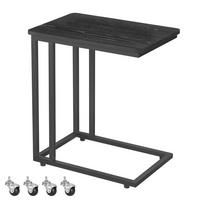 BEISTELLTISCH 50/56/35 cm mit Rollen mobil Schwarz - Schwarz, Metall (35/50/56cm) - Kaket