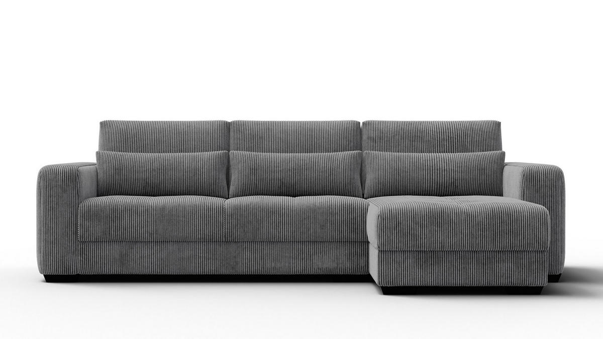 ECKSOFA OLI 4-Sitzer rechts, dunkelgrau - Dunkelgrau, Holz/Textil (295/172cm) - Courtois Laville